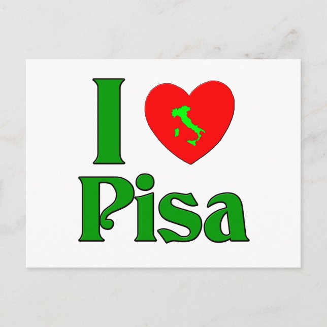 I Kärlek Pisa Italien Vykort (Framsida)