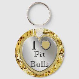 I Kärlek Pit Bulls eller? Hjärtnyckelring Nyckelring
