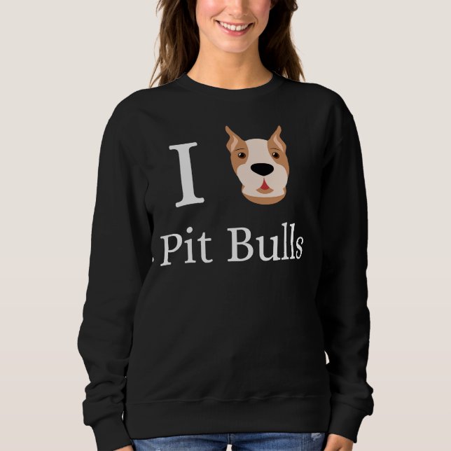I Kärlek Pit Bulls Pitbull Terrier Hundägare Mamma T Shirt (Framsida)