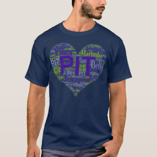 I Kärlek PIT Marching Band Percussion Heart Ord T Shirt