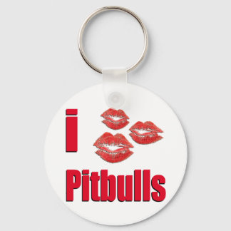 I Kärlek Pitbull Hundar, Lipstick Kisses Crazy Nyckelring