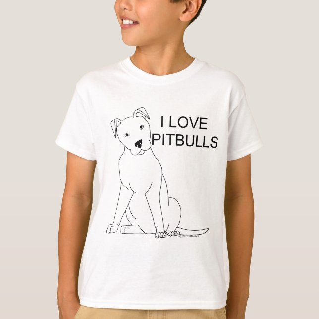 I Kärlek Pitbulls Tee Shirt (Framsida)