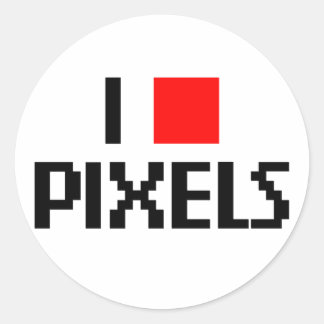 I Kärlek Pixels Runt Klistermärke