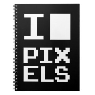I Kärlek Pixlar, Geek-design, pixelgrafik Anteckningsbok