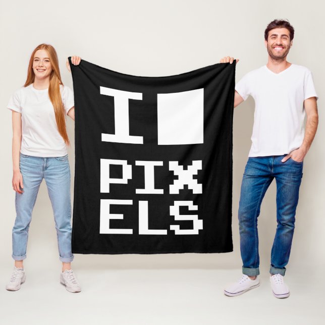 I Kärlek Pixlar, Geek-design, pixelgrafik Fleecefilt (På plats)