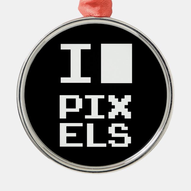 I Kärlek Pixlar, Geek-design, pixelgrafik Julgransprydnad Metall (Framsidan)