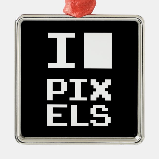 I Kärlek Pixlar, Geek-design, pixelgrafik Julgransprydnad Metall (Framsidan)