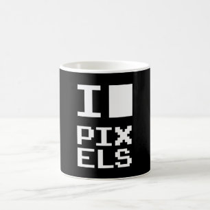 I Kärlek Pixlar, Geek-design, pixelgrafik Kaffemugg