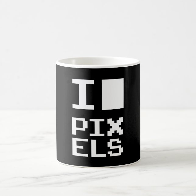 I Kärlek Pixlar, Geek-design, pixelgrafik Kaffemugg (Center)