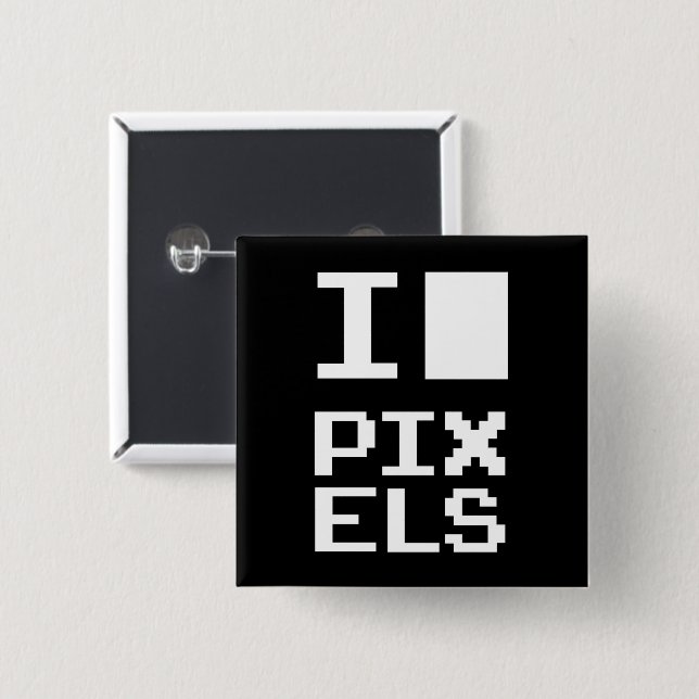 I Kärlek Pixlar, Geek-design, pixelgrafik Knapp (Framsida & baksida)