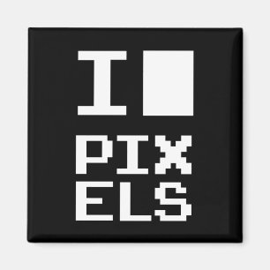 I Kärlek Pixlar, Geek-design, pixelgrafik Magnet
