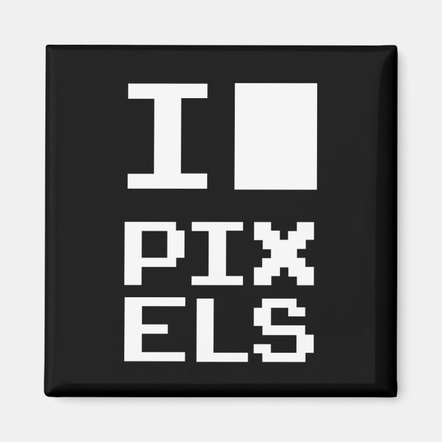 I Kärlek Pixlar, Geek-design, pixelgrafik Magnet (Framsidan)