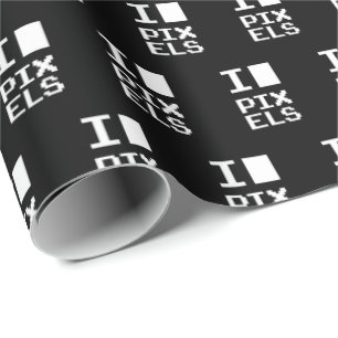 I Kärlek Pixlar, Geek-design, pixelgrafik Presentpapper