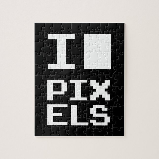 I Kärlek Pixlar, Geek-design, pixelgrafik Pussel (Vertikal)