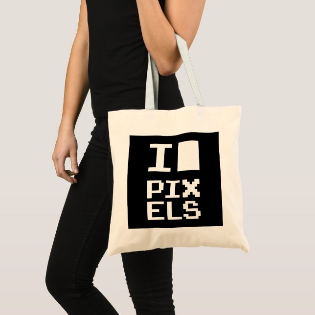 I Kärlek Pixlar, Geek-design, pixelgrafik Tygkasse (Framsida (produkt))