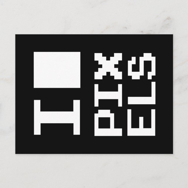 I Kärlek Pixlar, Geek-design, pixelgrafik Vykort (Framsida)