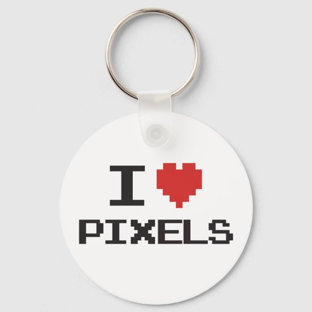 I kärlek-pixlar pixlar med 8-bitars spelargrafik nyckelring (Framsida)