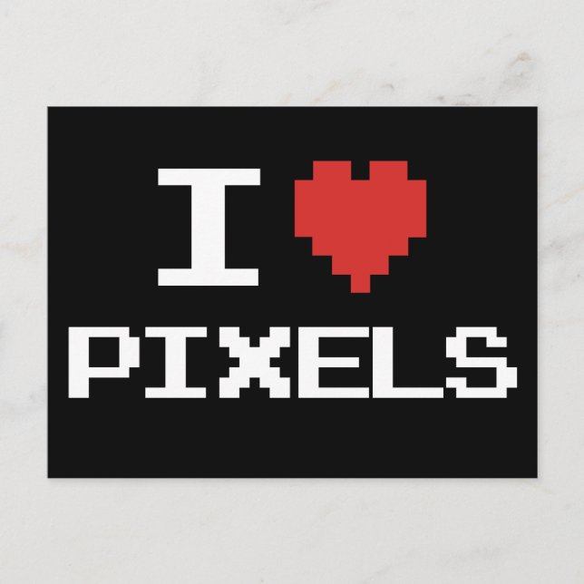 I kärlek-pixlar pixlar med 8-bitars spelargrafik vykort (Framsida)