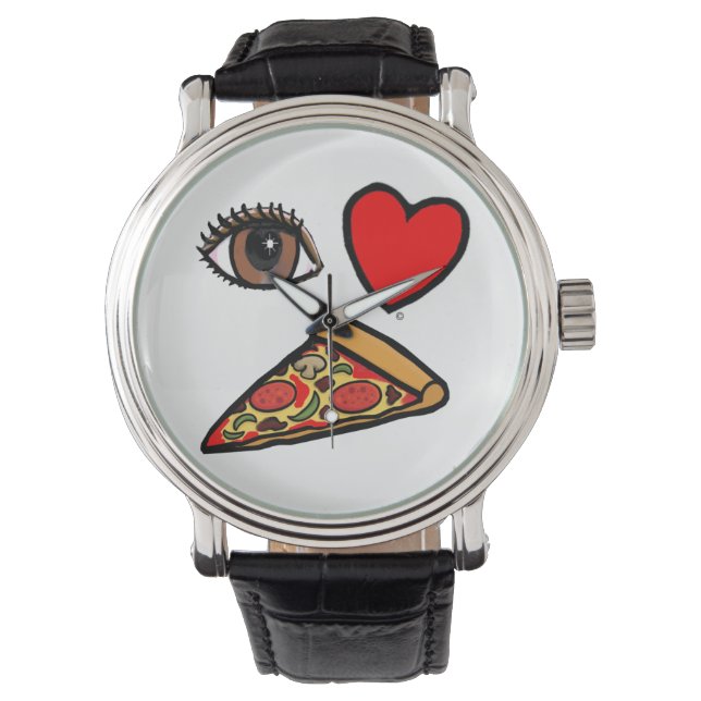 I kärlek pizza armbandsur (Framsida)