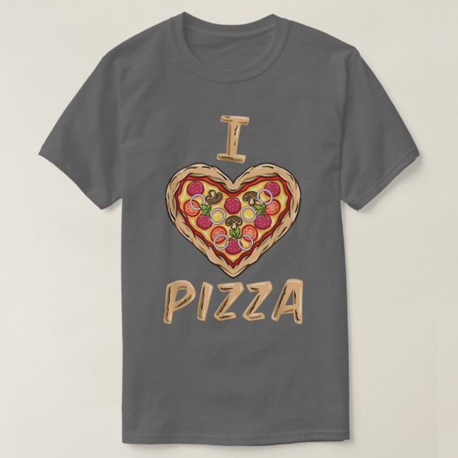 I Kärlek Pizza för Pizza Älskare  T Shirt (Design framsida)