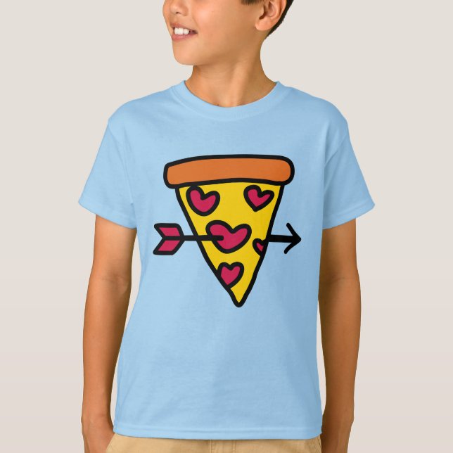 I Kärlek Pizza Forever T Shirt (Framsida)