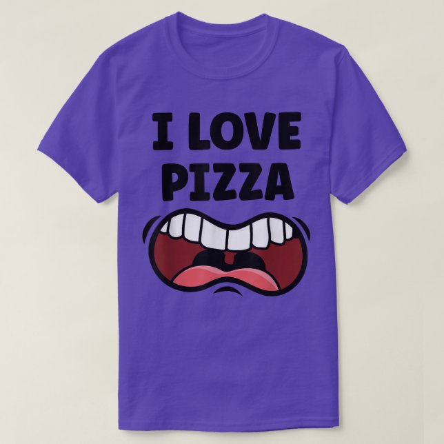 I Kärlek Pizza Funny Hungrig Mouth T-Shirt (Design framsida)