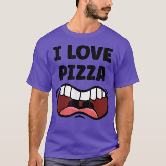 I Kärlek Pizza Funny Hungrig Mouth T-Shirt