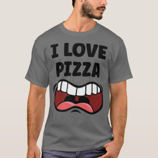 I Kärlek Pizza Funny Hungrig Mouth T Shirt