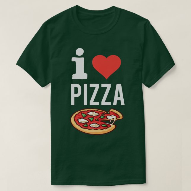 I Kärlek Pizza Funny Pizza Älskare Foodie Italia T Shirt (Design framsida)