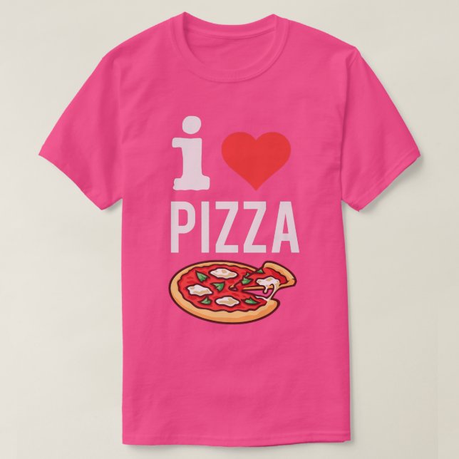 I Kärlek Pizza Funny Pizza Älskare Foodie Italia T Shirt (Design framsida)