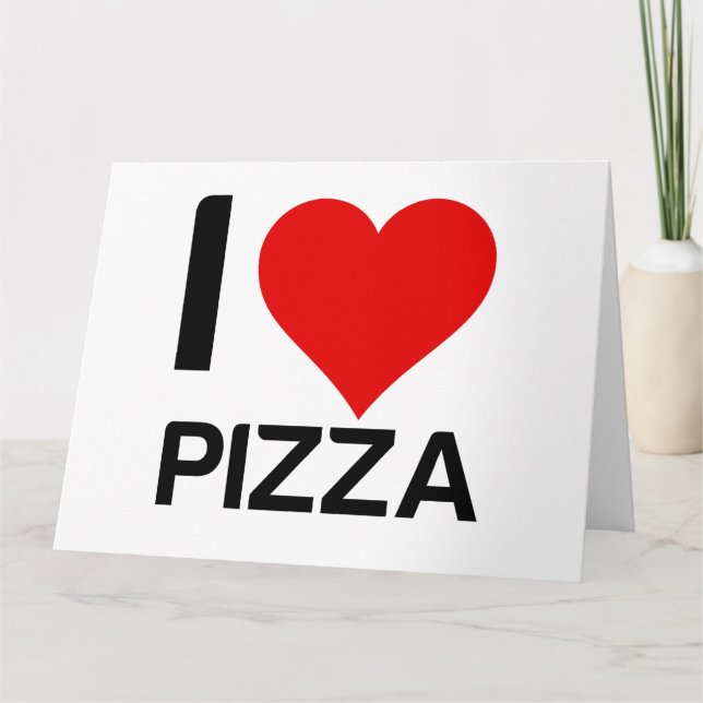 I KÄRLEK PIZZA HEART TACK KORT (Framsida)