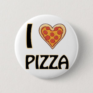 I kärlek Pizza - Lustigt Food Älskare Gift Knapp