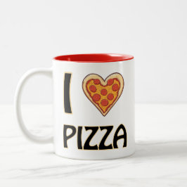 I kärlek Pizza - Lustigt Food Älskare Gift Två-Tonad Mugg