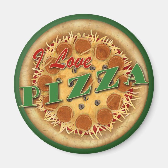 I Kärlek Pizza Magnet (Framsidan)