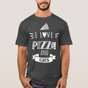 I Kärlek Pizza och Catspizza Cat 1041158 T Shirt