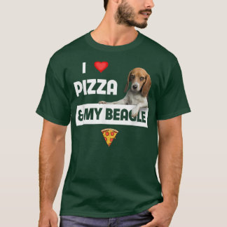 I Kärlek Pizza och min Beagle Hundägare Pepperoni  T Shirt