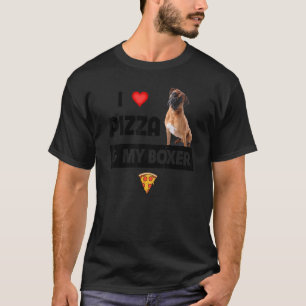 I Kärlek Pizza och min boxer Hundägare Pepperoni-m T Shirt