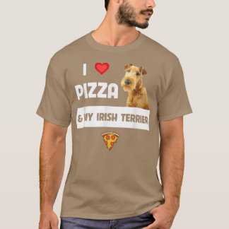 I Kärlek Pizza och min irländska terrier Hund Pepp T Shirt
