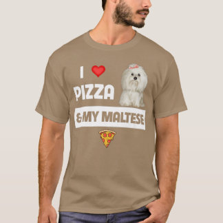 I Kärlek Pizza och min maltesiska Hund Pepperoni-o T Shirt