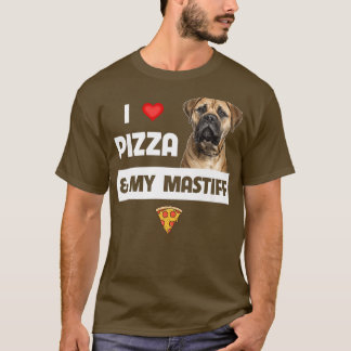 I Kärlek Pizza och min Mastiff Hundägare Pepperoni T Shirt
