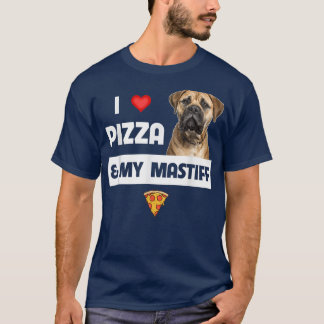 I Kärlek Pizza och min Mastiff Hundägare Pepperoni T Shirt