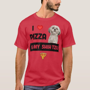 I Kärlek Pizza och min Shih Tzu Hund Pepperoni Che T Shirt