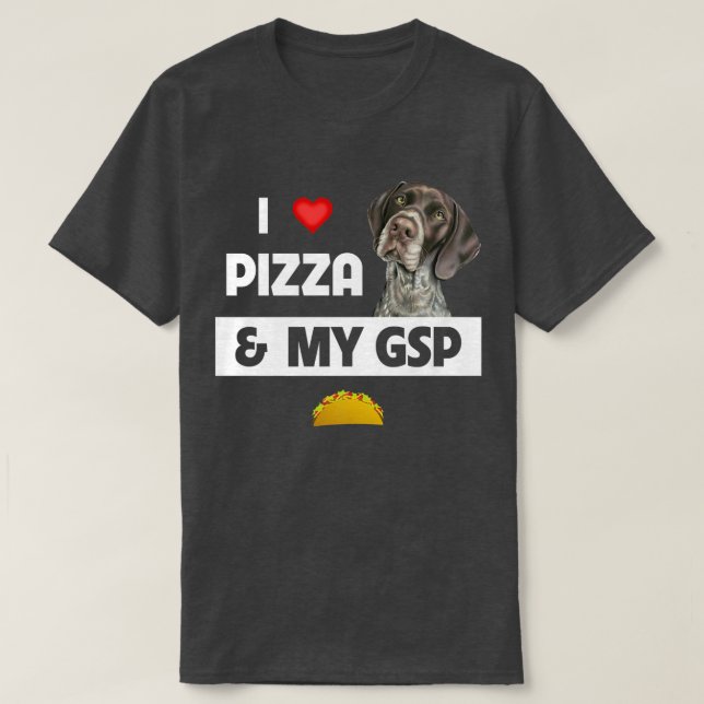 I Kärlek Pizza och min tyska korthögtalare inom de T Shirt (Design framsida)