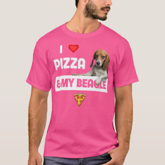 I Kärlek Pizza och My Beagle Hundägare Pepperoni F T Shirt