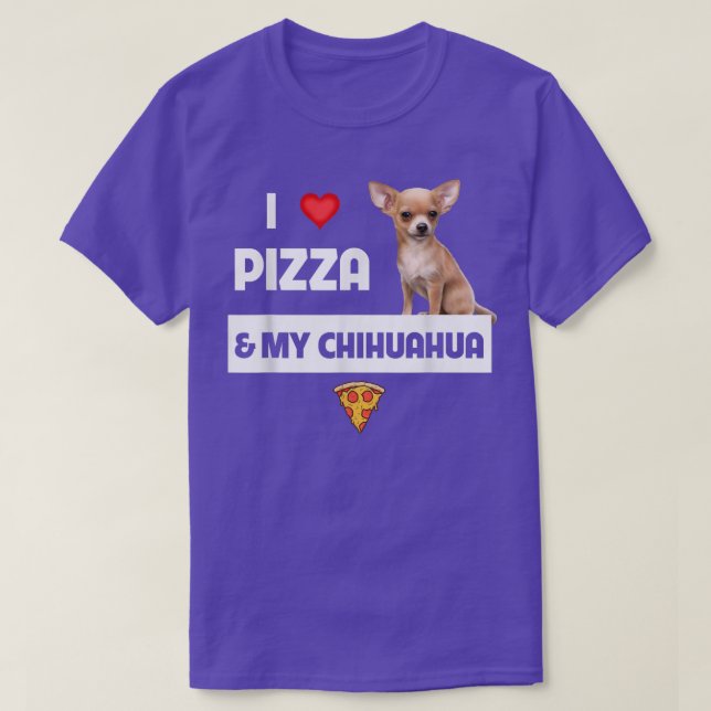 I Kärlek Pizza och My Chihuahua Hundägare Pepperon T Shirt (Design framsida)