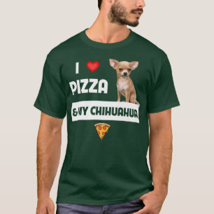 I Kärlek Pizza och My Chihuahua Hundägare Pepperon T Shirt
