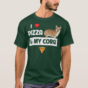 I Kärlek Pizza och My Corgi Hundägare Pepperoni Fo T Shirt