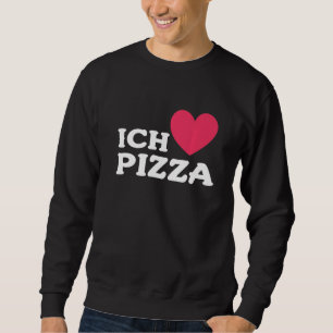 I Kärlek Pizza på tyska Foodie Food Pizza Pun Lång Ärmad Tröja