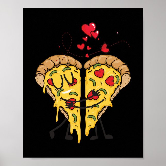 I Kärlek Pizza Roligt Fast Food Poster (Framsidan)