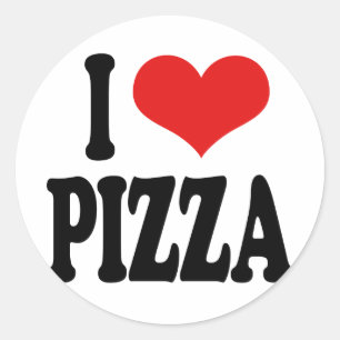 I Kärlek Pizza Runt Klistermärke